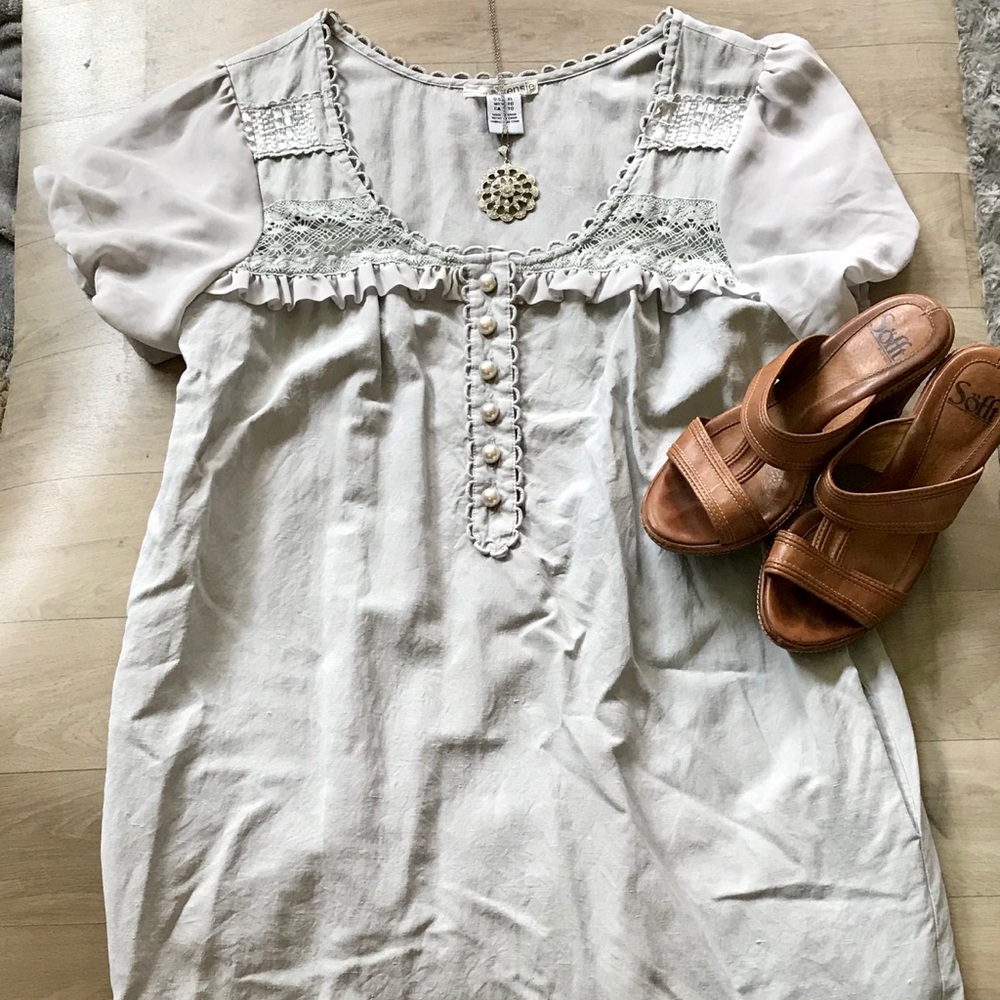 Kenzie light gray tunic dress